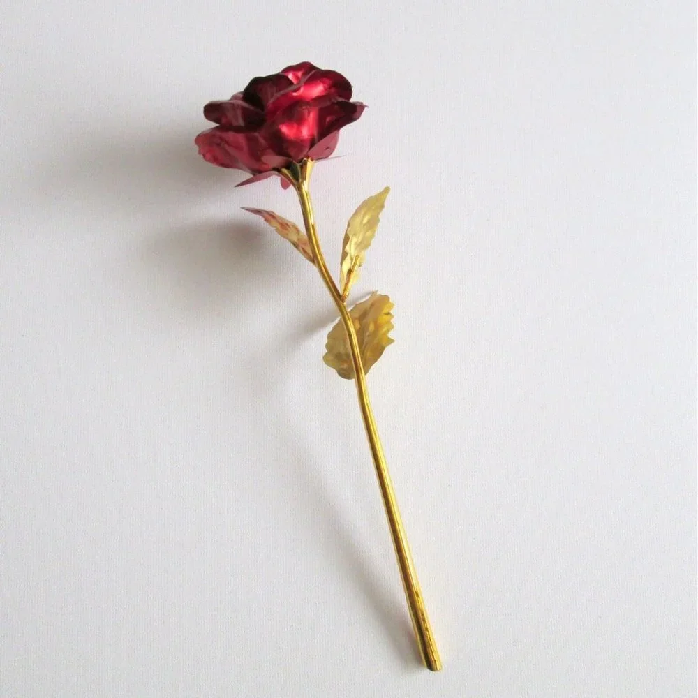 Unitestone Handcrafted 24K Dipped Rose Collectible Bonus Fashion Earrings Box